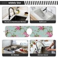 thumbnail image 6 of Coolnut 2 Pack Faucet Mat Splash Guard for Kitchen Sink, Print Floral Aqua Turquoise Pink Flowers Faucet Handle Drip Catcher Tray Absorbent Mat Fast Dry Mat for Kitchen, Bathroom, 14"x5", 6 of 7