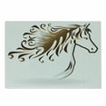 thumbnail image 1 of Animal Cutting Board, Art Design Half Outline Drawing with Swirly Mane Horse Graphic on Plain Backdrop, Decorative Tempered Glass Cutting and Serving Board, in 3 Sizes, by Ambesonne, 1 of 2