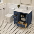 thumbnail image 5 of Ayna Decors Rooh 36 in Navy Blue Bathroom Vanity Set with White Quartz Countertop & 34 in Matching Mirror | Pop-Up Drain and P-Trap Included | Brushed Nickel Hardware | AVR36NB3102, 5 of 10