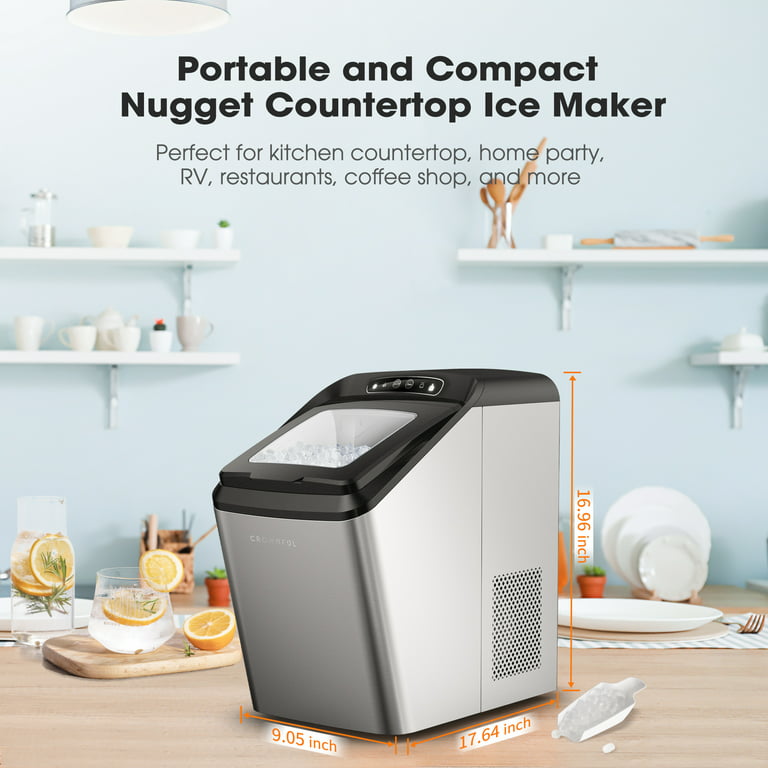  CROWNFUL Nugget Ice Maker Countertop, Makes 26lbs