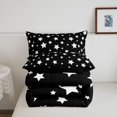 thumbnail image 5 of Manfei Lovely Stars Polka Dot King Size Comforter Sets,Cute Cartoon Themed Comforters King Size,Black White,Black Reversible,3pcs,1 Comforter and 2 Pillowcases, 5 of 7
