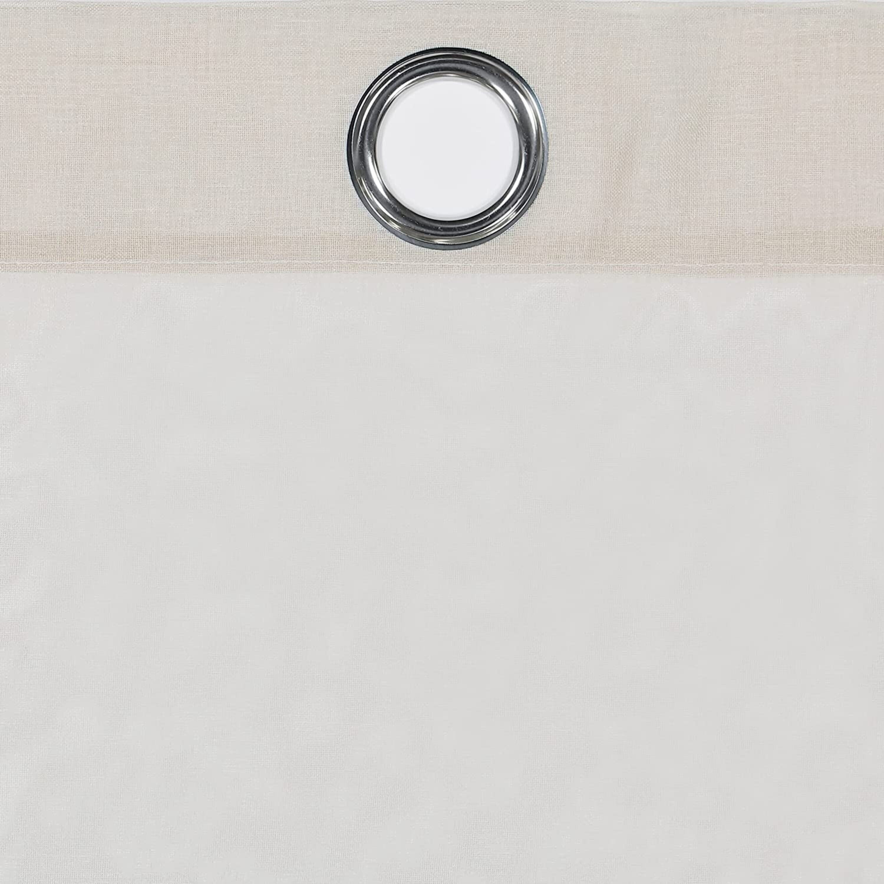 ECLIPSE Ines Printed Ombre Textured Light Filtering Grommet Window Curtains for Bedroom (2 Panels), 52 in x 63 in, Ivory