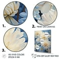 thumbnail image 3 of Designart "Elegance Of Blue And White Mum Flowers IV" Mums Floater Framed Wall Art Living Room, 3 of 5