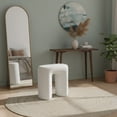 thumbnail image 5 of Aria Home Horseshoe Ottoman Plush Upholstered Accent Seat and Footrest 18", Cream, 5 of 9