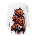 thumbnail image 4 of Edvintorg Women Blouses Plus Size Halloween Printed Crew Neck 3/4 Sleeve Lightweight Loose Casual Pullover Top Womens Fashion S-5XL Multicolor, 4 of 5