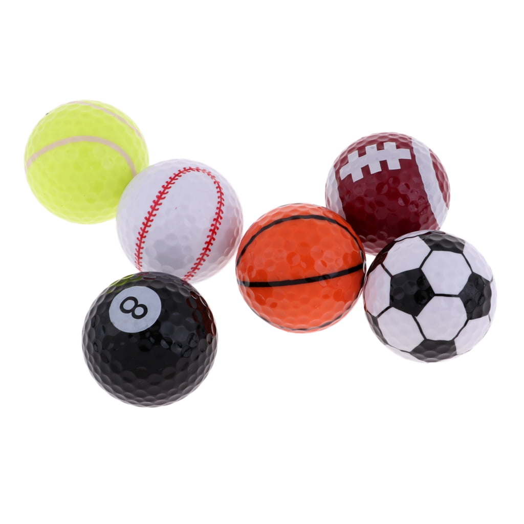 6PCs Novelty Sports Golf Balls Ball for Indoor Outdoor Training Golfer