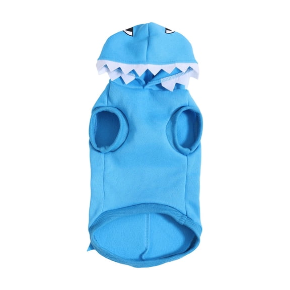 Funny Animal Dog Hoodie, Frog and Shark Style Polycotton Pet Costume for Cosplay and Photography, Soft Sweashirt, Blue M