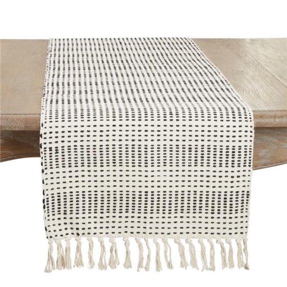 Saro Lifestyle Contemporary Dash Stripe Table Runner