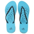 thumbnail image 1 of Showaflops Womens' Shower & Water Sandals for Pool, Beach, Dorm and Gym - Elongated Heart Collection Aqua/Black 7/8, 1 of 5