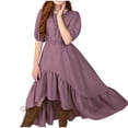 thumbnail image 4 of LNWUY (3-12 Years) Girls' Middle-aged Children's Cute Fashion Sleeveless Embroidered Mesh Dress Casual Soft Comfy Princess Dress Purple 4 Years, 4 of 4