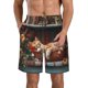 thumbnail image 1 of Balery Cat Asleep Among Flowers Traje de Baño Estilo Hawaiano para Hombre, Shorts de Secado Rápido con Bolsillos-Medium, 1 of 6