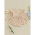 thumbnail image 4 of Bagilaanoe Newborn Autumn Outfits Baby Girl Rompers Dress Ruffle Long Sleeve Bodysuit 6M 12M 18M 24M Infant Patchwork A-line Dresses, 4 of 9