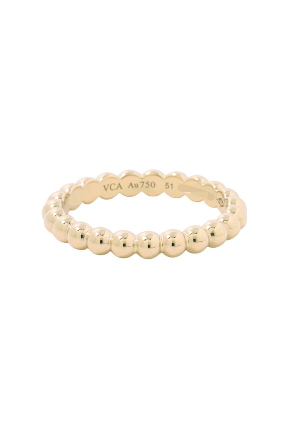 Pre-Owned Van Cleef & Arpels Perlee Gold Pearl Ring, Medium, 18K Yellow Gold, Size 51,...