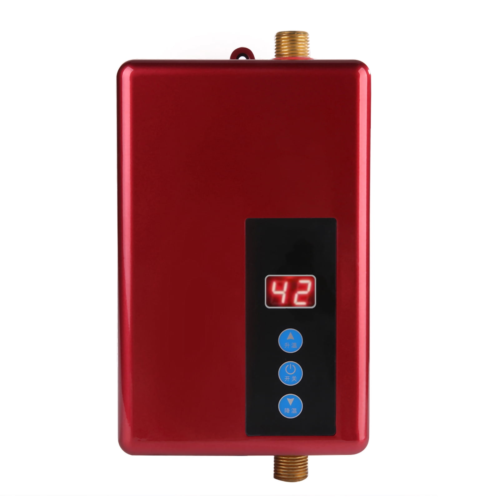 BIMZUC 220V 5.5KW Mini Instant Electric Water Heater Tankless Shower Hot Water System for Kitchen Bathroom Red 8.66 x 5.51 x 2.56 inches / 220 x 140 x 65 mm