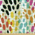 thumbnail image 2 of Ambesonne Colorful Fabric by the Yard Upholstery, Animal Skin Spots Stripes, 2 Yards, Grey Yellow Multicolor, 2 of 5