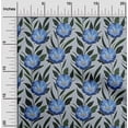 thumbnail image 2 of oneOone Cotton Poplin Twill Medium Blue Fabric Floral Retro Sewing Fabric By The Yard Printed Diy Clothing Sewing Supplies 56 Inch Wide, 2 of 5