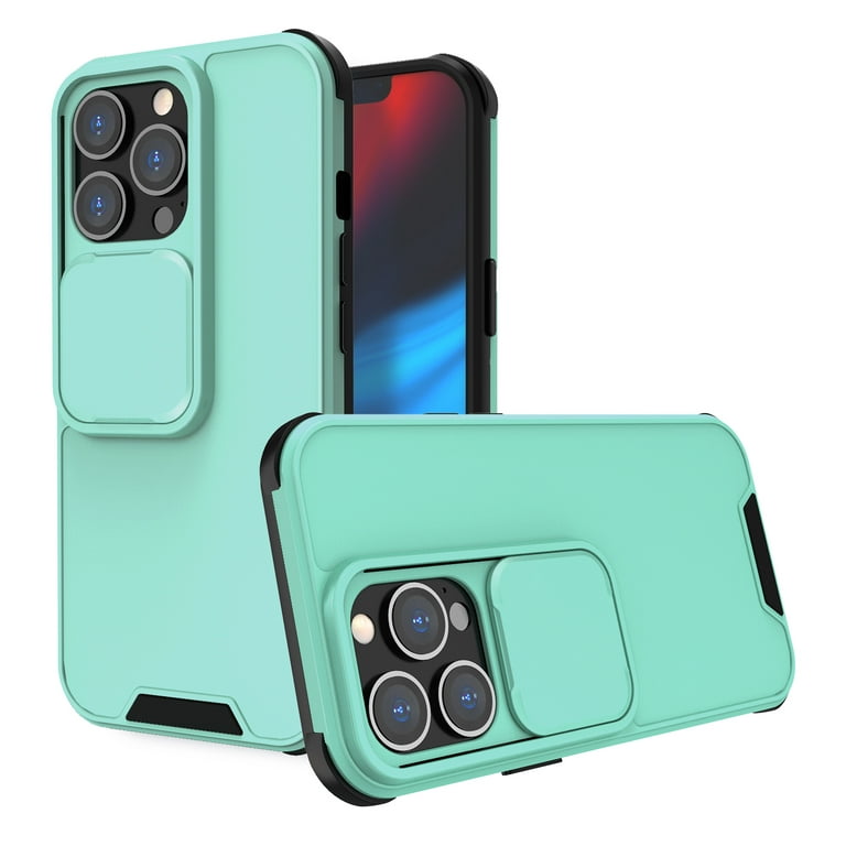 Feishell Case Fit for Apple iPhone 13,Drop Protection Camera Lens Sliding  Protection Dual-layered Flexible TPU + Hard PC Scratch Resistant Ultra Thin  Phone Cover,Mint 