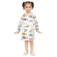 thumbnail image 2 of Girls' long-sleeved dress Airplane Rainbow Girls' A-line dress with ribbed cuffs Soft and comfortable, 2 of 6