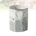thumbnail image 3 of 1Pc Marble Pattern Ceramic Storage Cup Nordic Style Pen Holder Cosmetic Brushes Storage Container (Grey with Gold Rim), 3 of 9