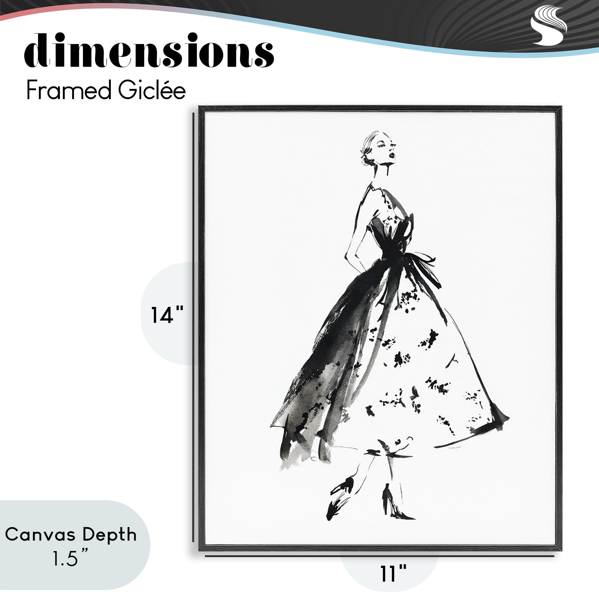 Stupell Industries Ethereal Couture Contour Black Framed Giclee Art, design by Svetlana Aleynikova