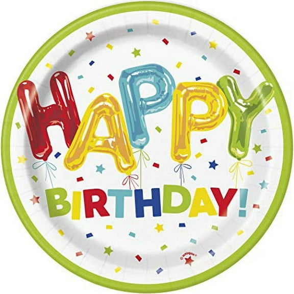 HAPPY BALLOON BDAY 7" PLATE