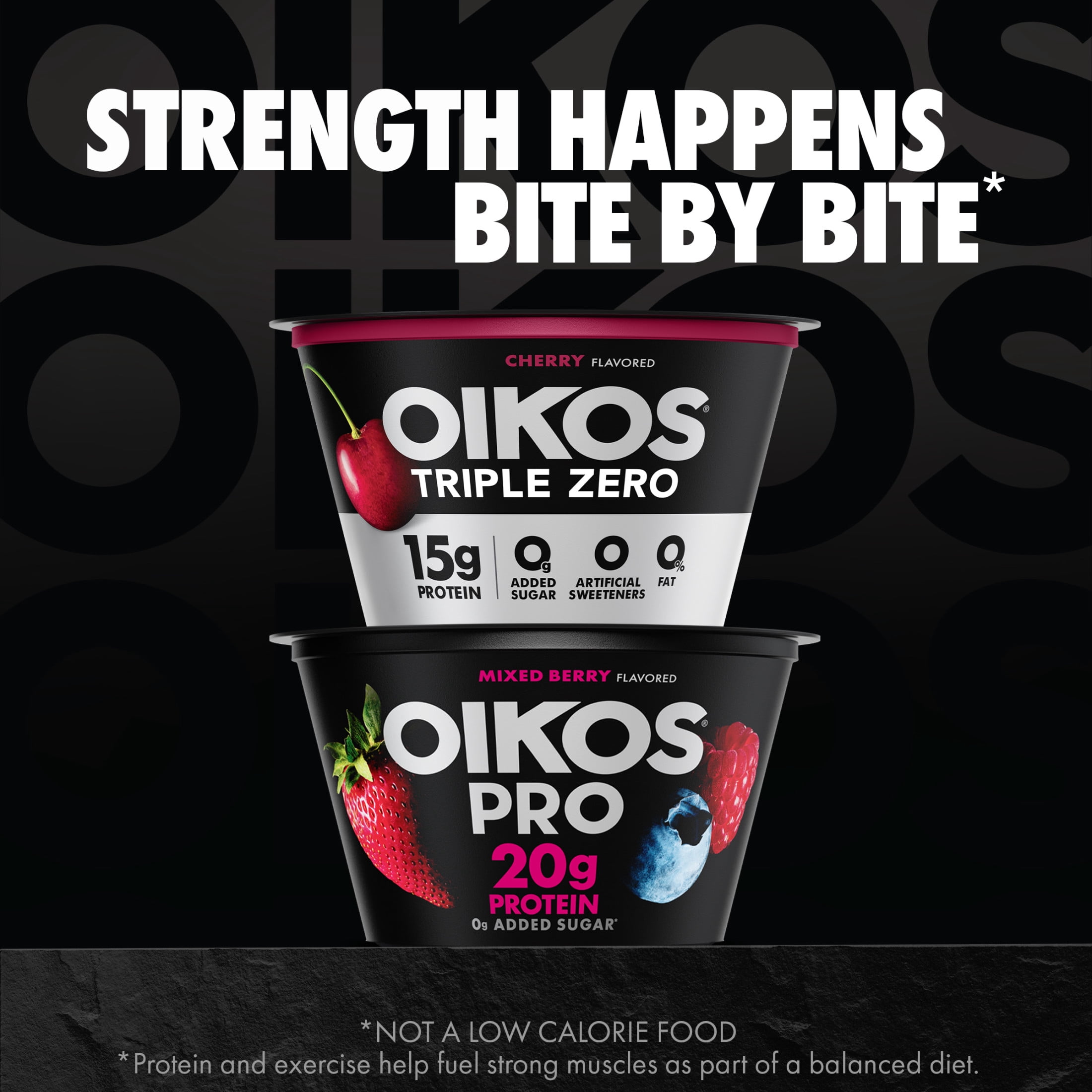 Oikos Triple Zero 15g Protein Cherry Greek Yogurt, 90 Calories, 0g Added Sugar and 0 Artificial Sweeteners, Nonfat Yogurt Pack, Great for Office Snacks, 5.3 oz Cup