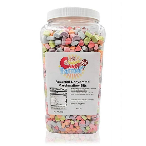 Sarah's Candy Factory Assorted Dehydrated Marshmallow Bits in Jar, 1 Lb