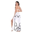 thumbnail image 3 of FORMRS Womens Long Sarong Beach Wrap Semi-Sheer Bikini Skirt Bathing Swimsuit Cover Up, White Chubby Cat, 3 of 7