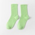 thumbnail image 1 of Summer Socks For Women Cotton Soft Mid Length Socks Comfortable Breathable Solid Color Fall Winter Simple Designer Striped Socks Avocado Green, 1 of 6