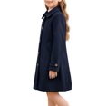 thumbnail image 3 of INSPIRE CHIC Girls' Halloween Winter Pea Coat Classic Lapel Single-Breasted Warm Outerwear Jacket with Deep Pockets for School & Casual Wear 11-12 Years Dark Blue, 3 of 5