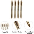 Gold Pen with Black Block Font 4Pack of Sorority Pens tri