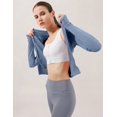 thumbnail image 4 of XINQIHANG Veste de Course Légère et Extensible pour Femmes à Fermeture Éclair Complète pour l'Entraînement, avec Trous pour les Pouces, 4 of 7