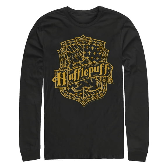 Men's Harry Potter Hufflepuff Lined Crest Long Sleeve Shirt