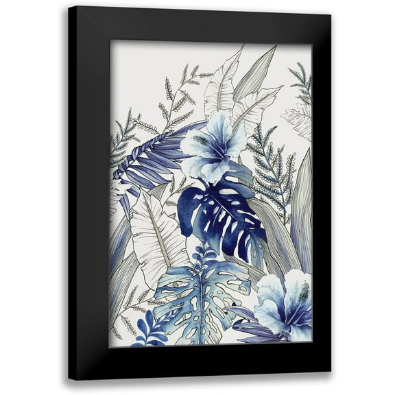 Black, Alex 11x14 Black Modern Framed Museum Art Print Titled - Blue Tropical Forest I
