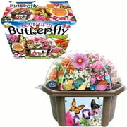 Toys By Nature: Bountiful Butterfly Garden - DIY Biosphere Terrarium Starter Kit, Grow Sweet Flowers, Decorate An Insect Plant Habitat, Adults-Kids 4+