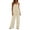 Beige, variant on Summer Wide Leg Sleeveless Jumpsuits for Women Solid Color Loose Fit Casual Overalls Adjustable Straps Soft Comfortable Beach Vacation Romper with Pockets Hot Pink L