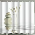 thumbnail image 5 of Cortina de ducha Tejido de poliéster original de alta calidad Bonito y elegante diseño moderno impermeable y resistente al moho Gancho para lavar a máquina Zen 180x200 cm, 5 of 5