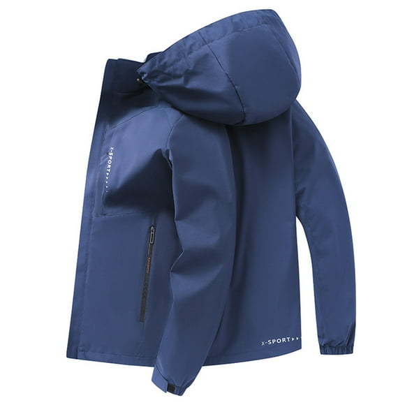 Veste à Capuche Imperméable pour Hommes, Manteau Léger Toutes Saisons avec Poches Zippées et Doublure, Imperméable pour Usage Quotidien