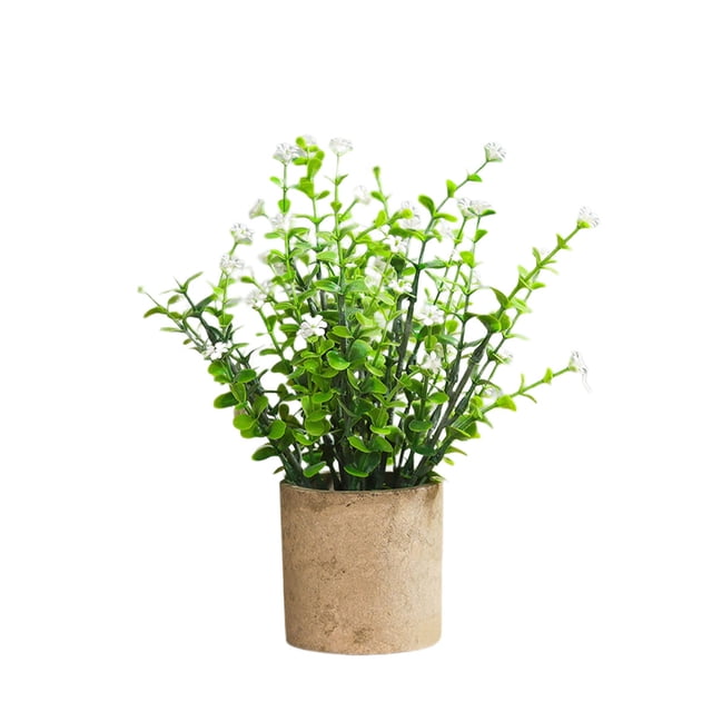 Planta de simulación bonsái decoración para el hogar y la sala de estar, pequeñas flores frescas en maceta, flores falsas de simulación