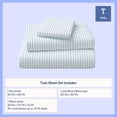 thumbnail image 3 of Mainstays Kids Microfiber Bed Sheet Set, Twin, Aqua Stripe, 3 Pieces, 3 of 10