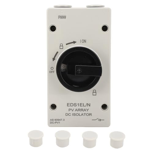 1000V PV DC Isolator Switch 32A IP66 Waterproof Flame Retardant Photovoltaic Quick Disconnect Switch Solar PV Isolator for Off Grid On Grid Solar Systems$$Garden & Patio