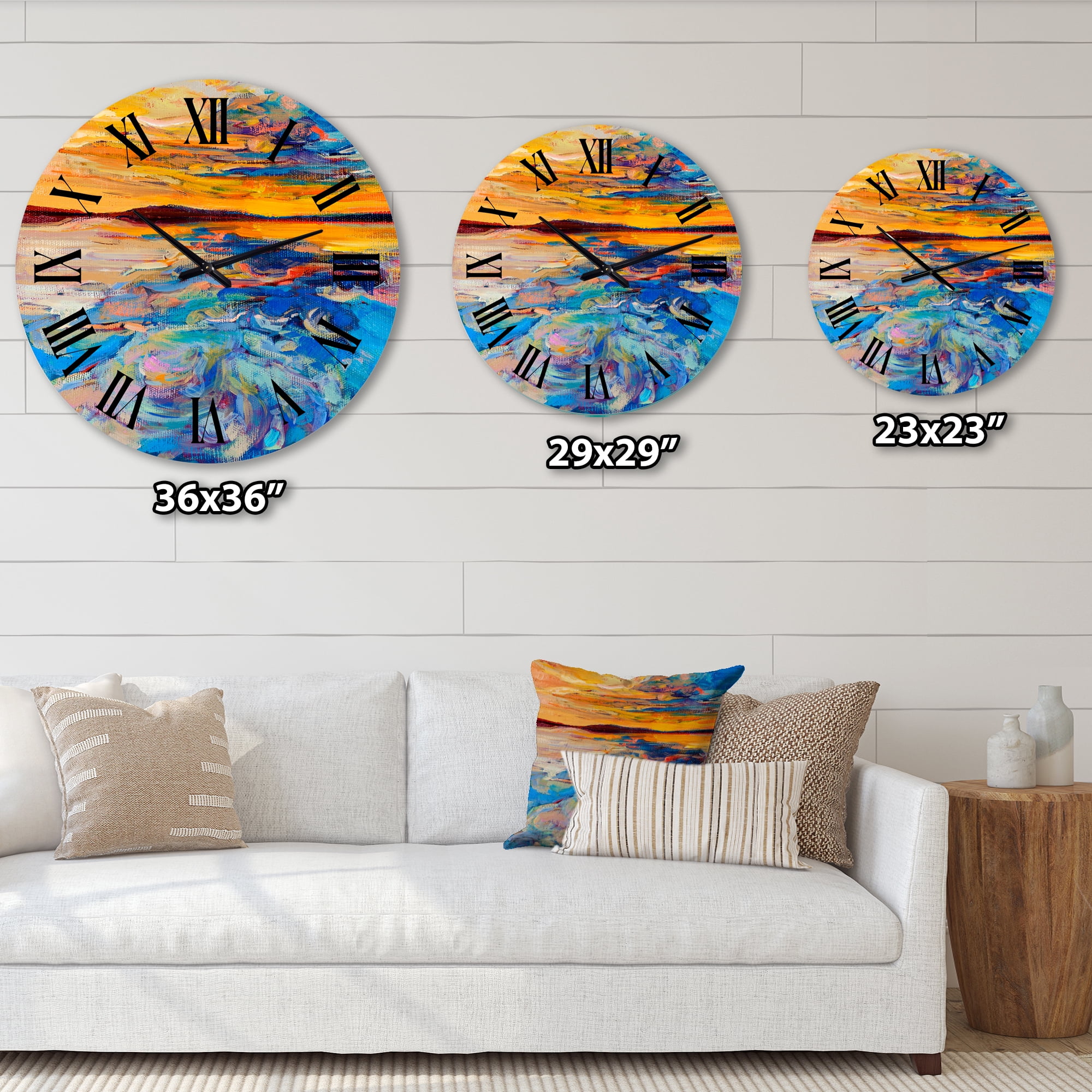 Designart 1 in Quartz Coastal Wall Clock
