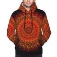thumbnail image 2 of Bingfone Mandala Men's Drawstring Hoodie Long Sleeve Pocket Sweatshirts-Large, 2 of 6