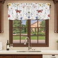 thumbnail image 6 of Spring Botanical Floral Curtain Valances for Windows, Kitchen Valance Window Treatments Panel 2 Pack, Rustic Butterfly Flowers Rod Pocket Short Curtains for Bathroom Bedroom 54 x 18 Inch, 6 of 8