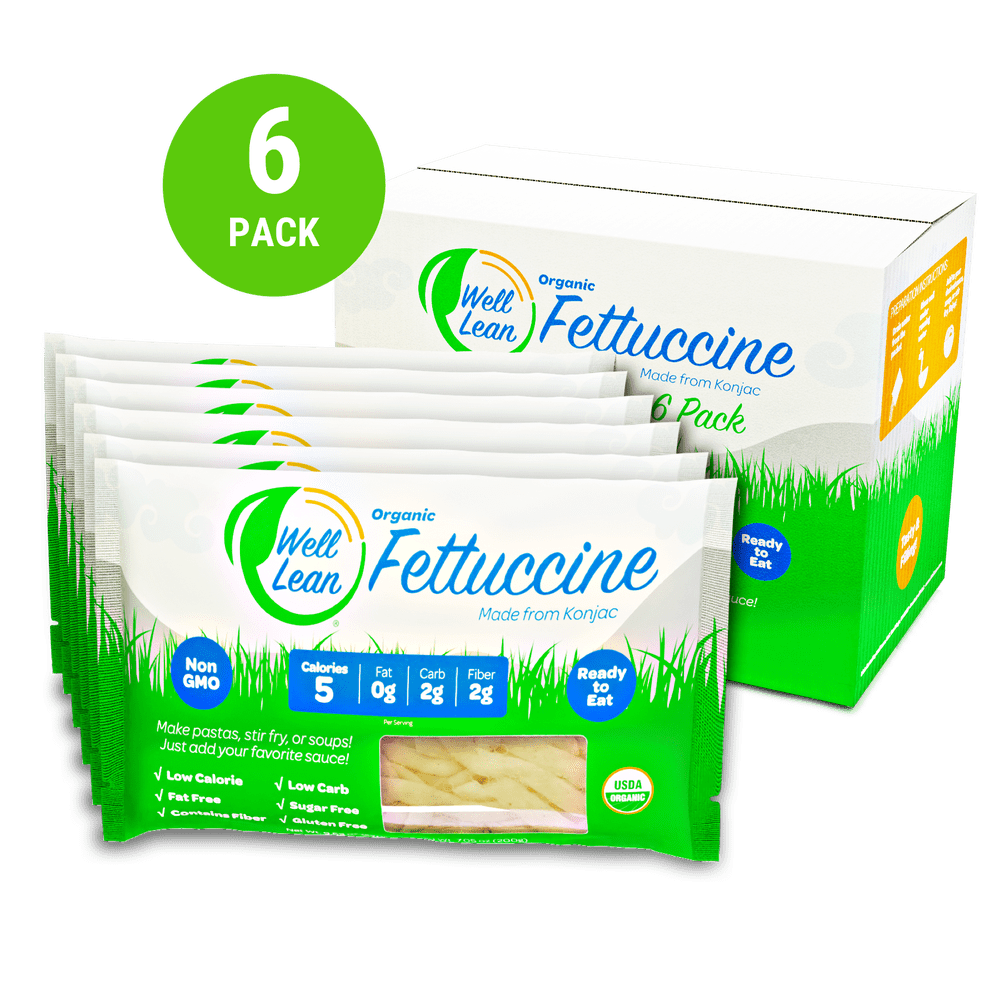Organic Well Lean Fettuccine, 6 Pack, Premium Shirataki Konjac Pasta