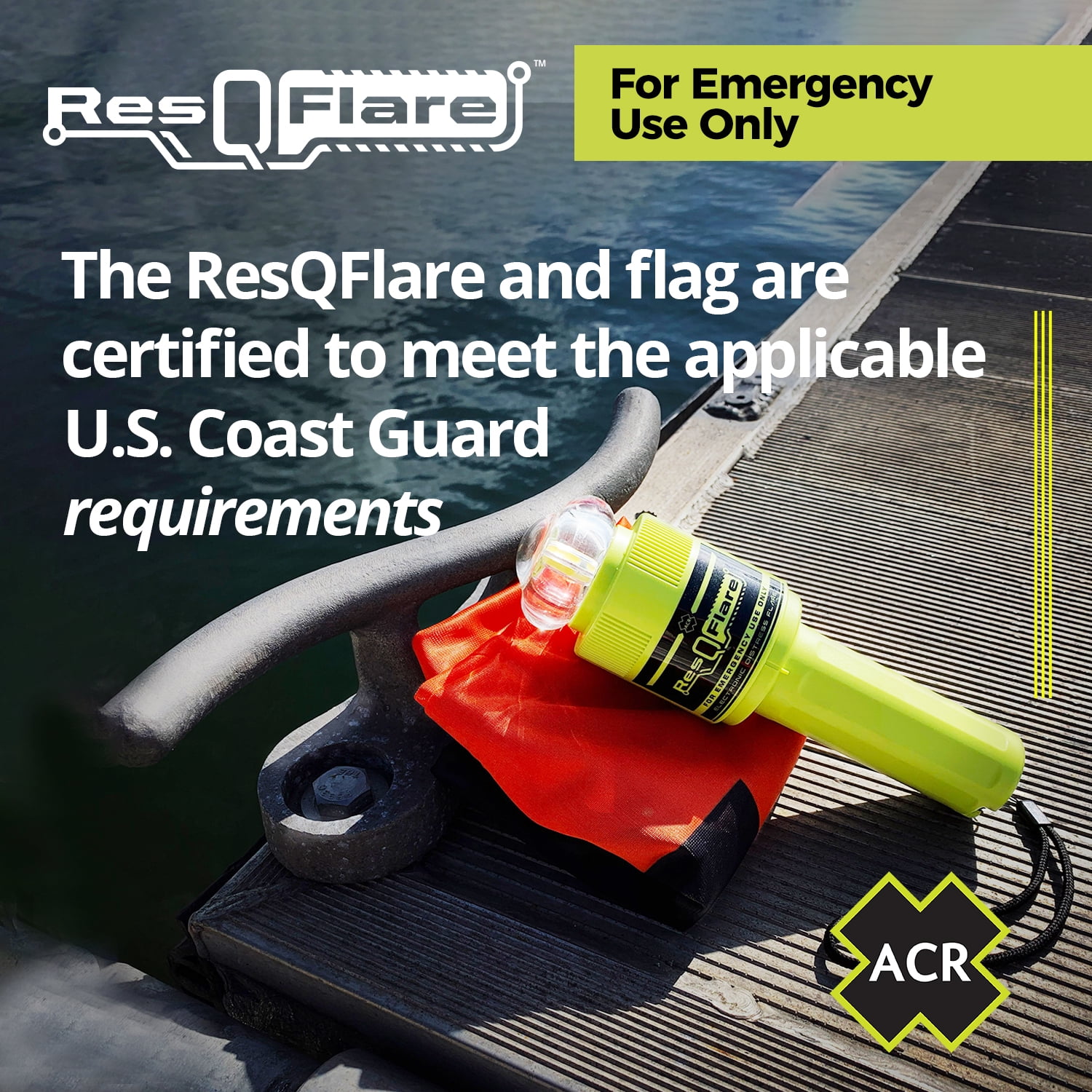 Buy ACR ResQFlare Electronic USCG Approved Boat Flare & Distress Flag