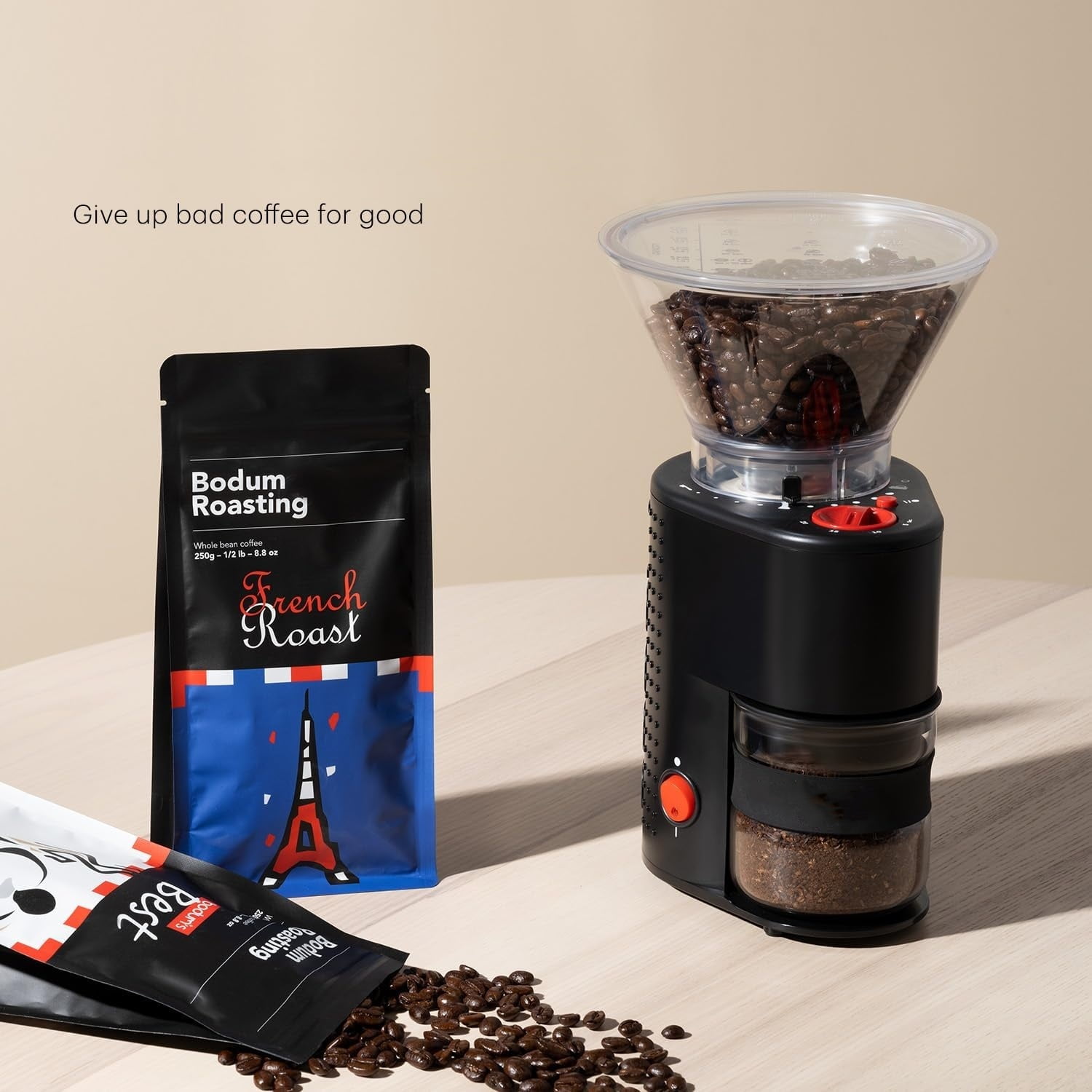 Electric Conical Burr Coffee Grinder, Preset Timer, 12 Grind Settings, Black