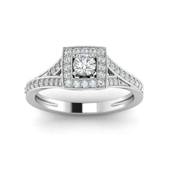 1/2 Carat TW  Women's Diamond Engagement ring in 10k White Gold (H-I, I1)