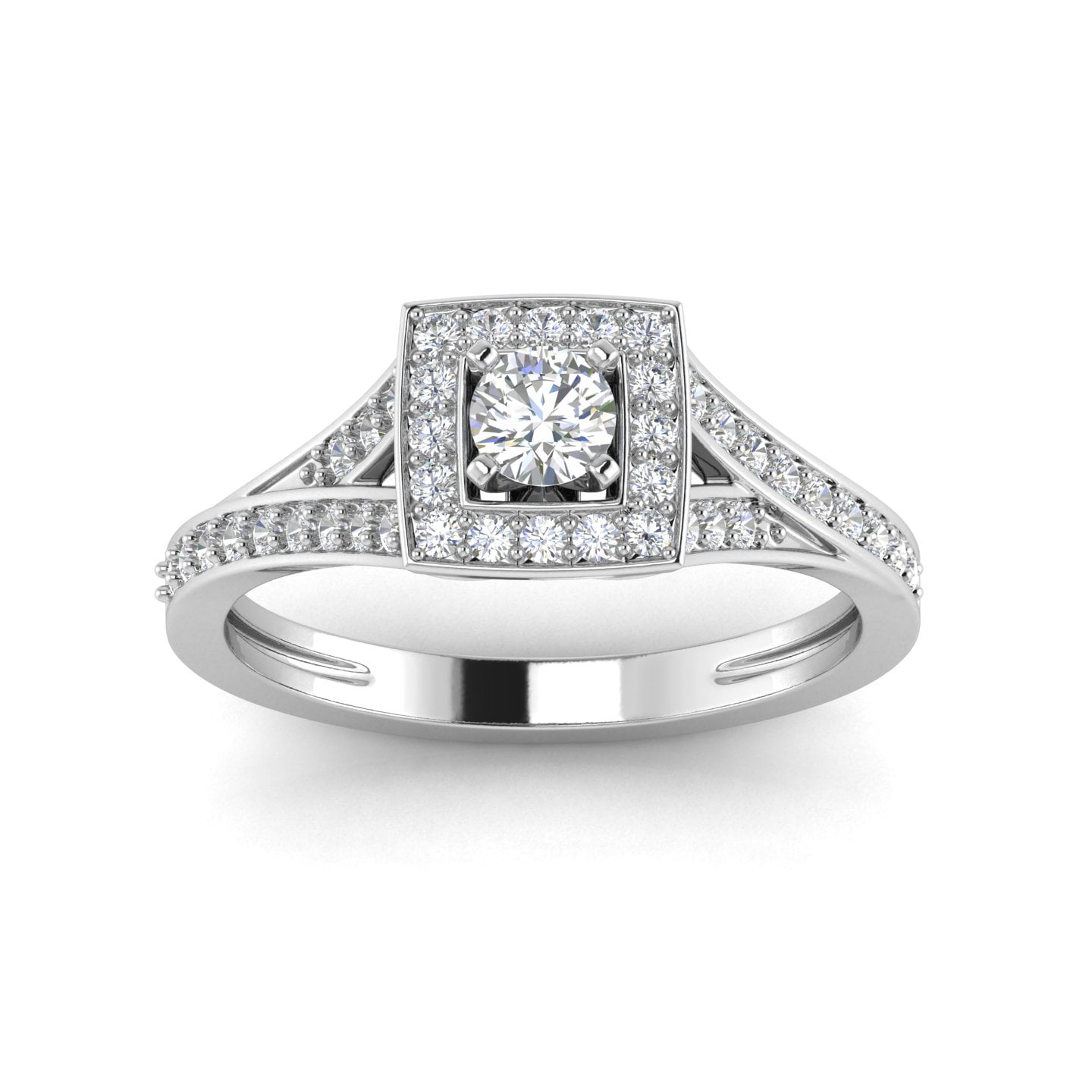 1/2 Carat TW Women's Diamond Engagement ring in 10k White Gold (H-I, I1)