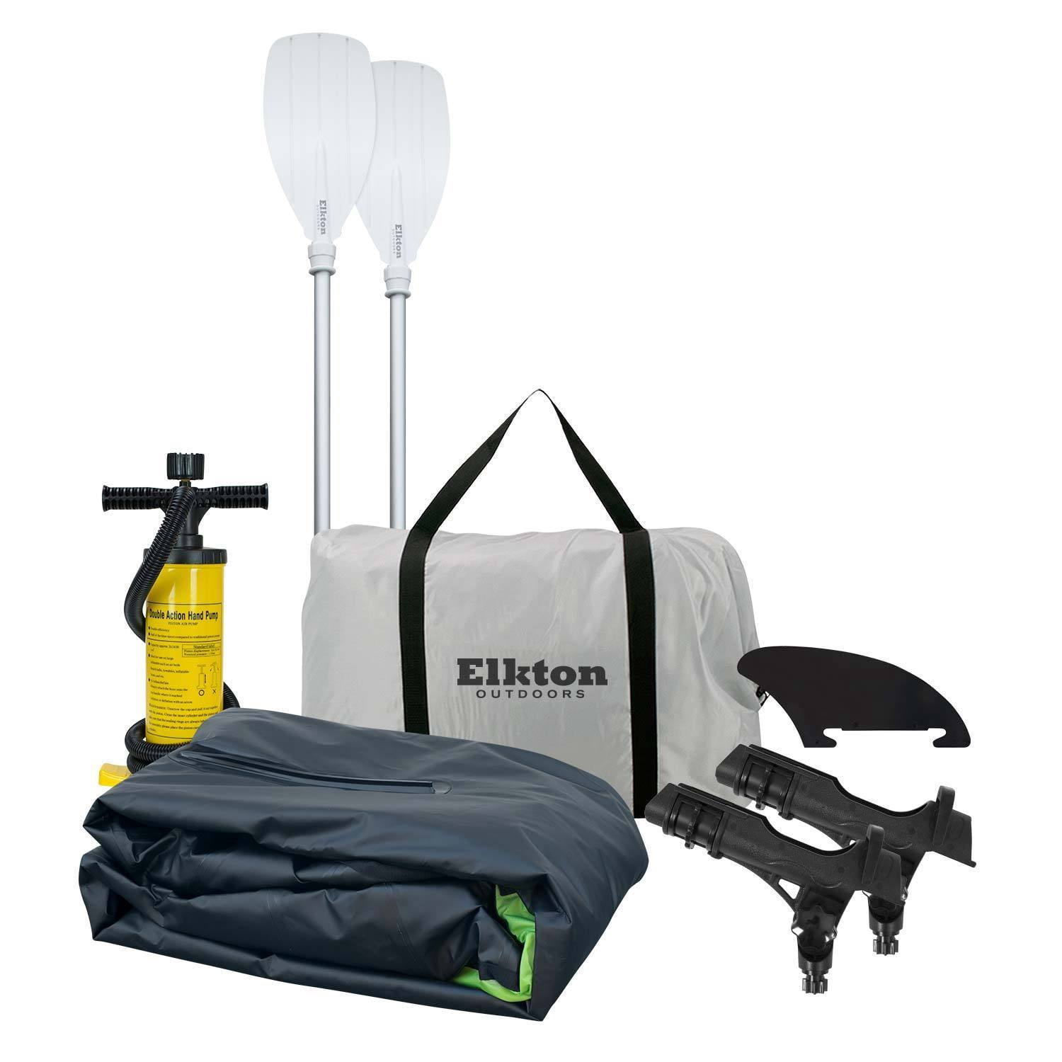 Elkton Outdoors Comorant 2 Person Kayak, 10 Foot Inflatable Fishing Kayak, Full Kit!